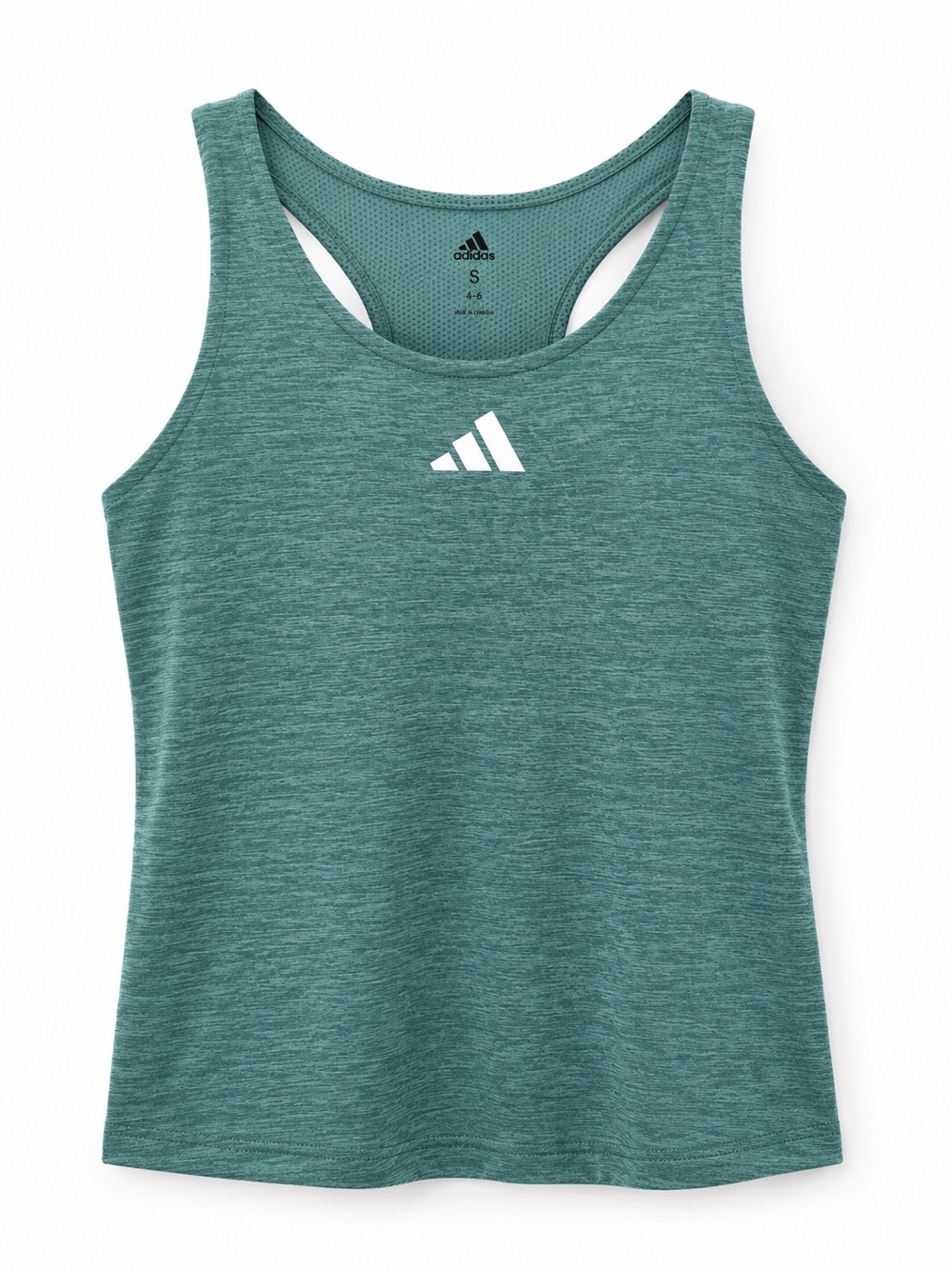 adidas Women’s Melange Training Tank Top Teal Racerback Built-In Bra Size S
